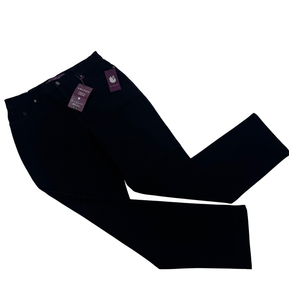 Gloria Vanderbilt Amanda Tapered Leg Classic Rise Black Jeans 8 Avg B11000-BK